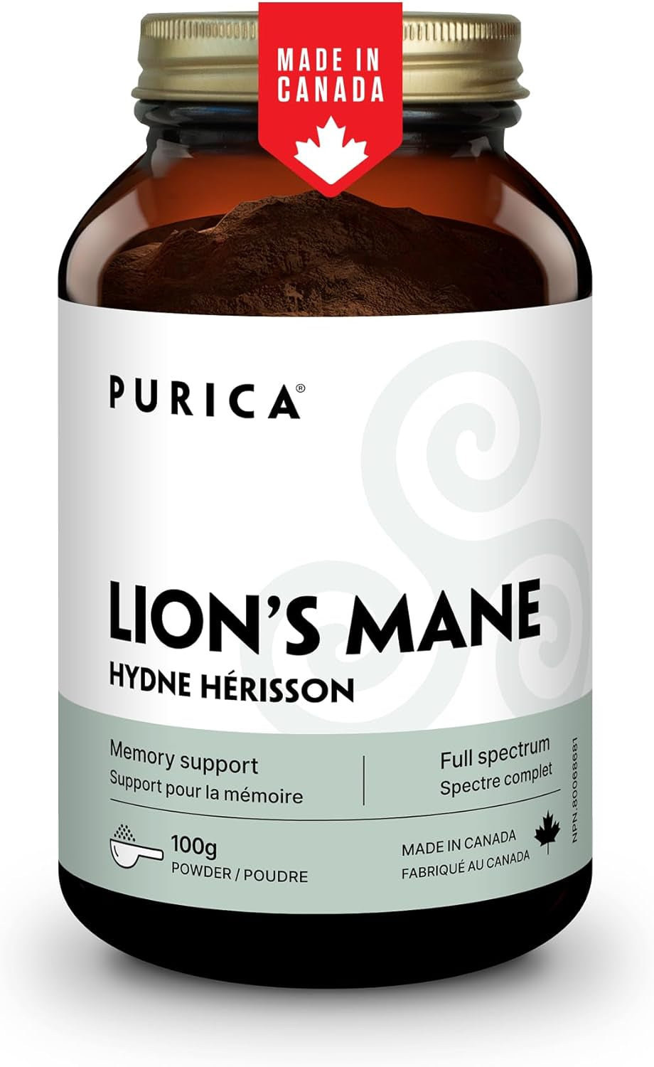 Lions Mane Mushroom Supplement Powder, 100G - Organic Cognitive Support - Best Brain Supplement for Memory