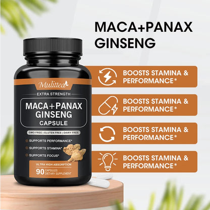 Hot Sale 100% Organic Shilajit & Maca Capsules for Male Hormone Balance Energy Supplement Increased Endurance