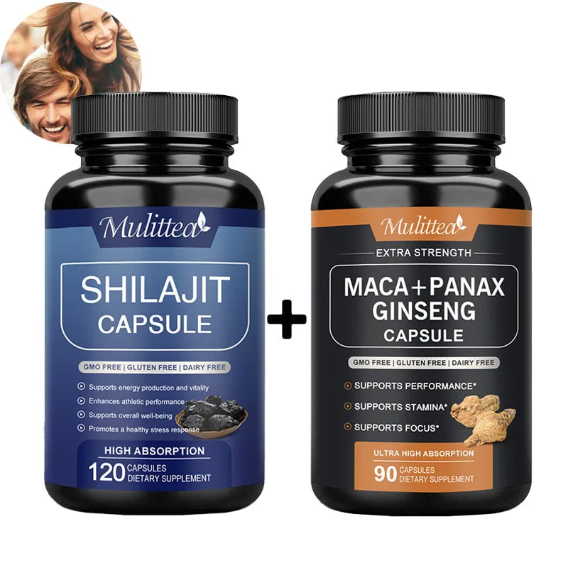 Hot Sale 100% Organic Shilajit & Maca Capsules for Male Hormone Balance Energy Supplement Increased Endurance