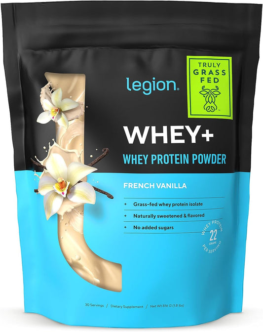 Whey Protein Powder - Whey+ Isolate Protein Powder - Protein Isolate from Grass Fed Cows - Non-Gmo, Lactose-Free, Sugar-Free Protein Powder Dietary Supplemen (30 Servings, Vanilla)