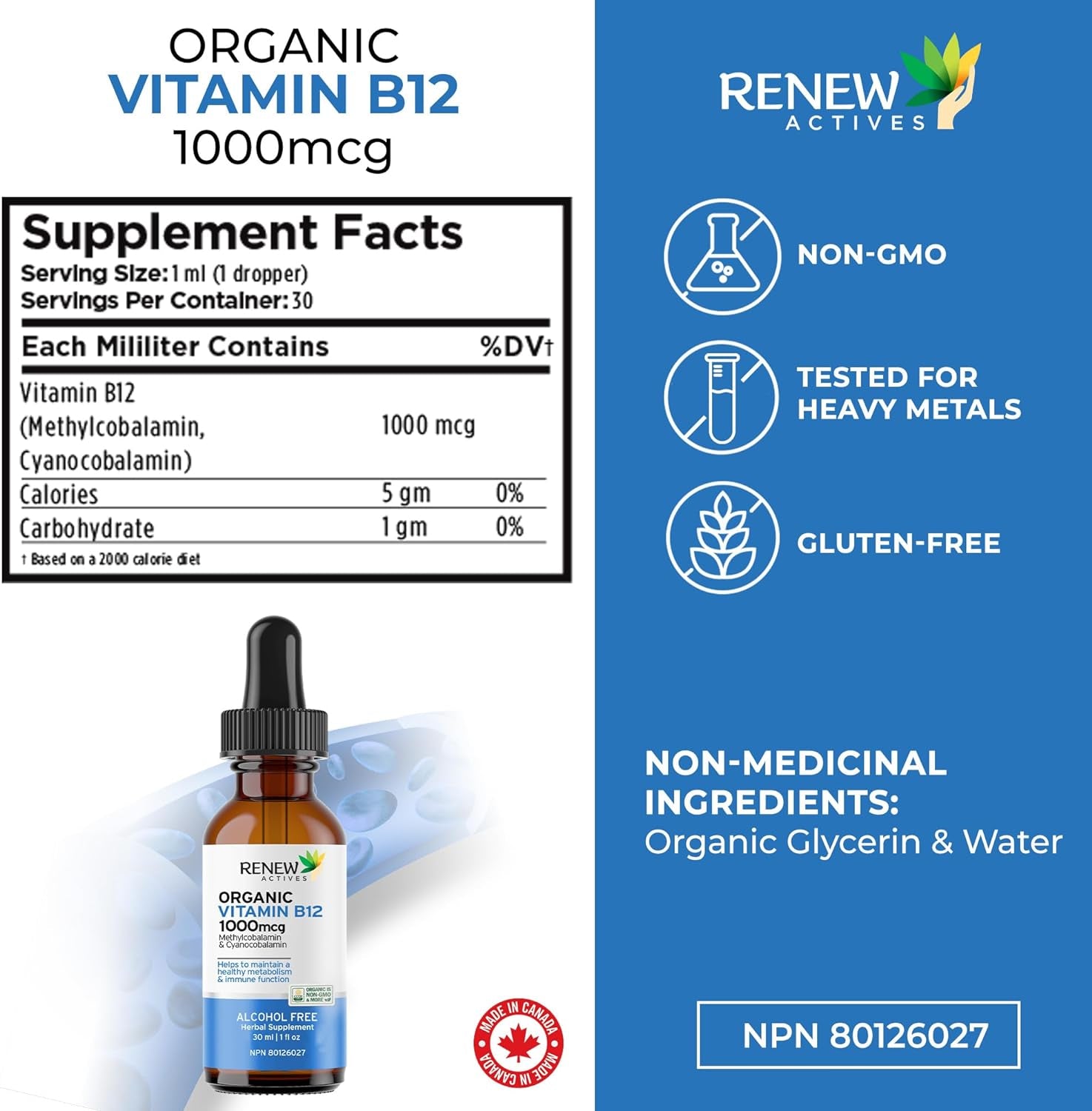 Premium B12 Liquid Extract Supplement - Vegan Drops with High-Potency Complex for Healthy Skin, Strong Nails, Vibrant Hair, & Optimal Immune Functions - Fast-Absorbing 30Ml Formula