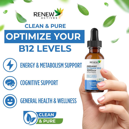 Premium B12 Liquid Extract Supplement - Vegan Drops with High-Potency Complex for Healthy Skin, Strong Nails, Vibrant Hair, & Optimal Immune Functions - Fast-Absorbing 30Ml Formula