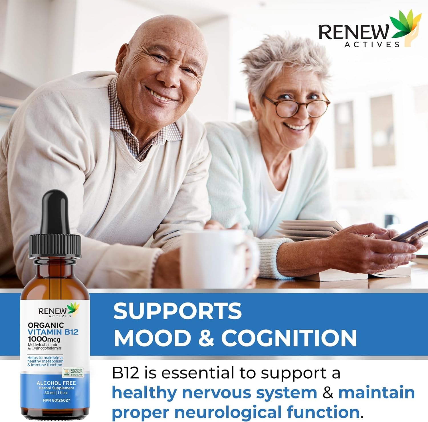 Premium B12 Liquid Extract Supplement - Vegan Drops with High-Potency Complex for Healthy Skin, Strong Nails, Vibrant Hair, & Optimal Immune Functions - Fast-Absorbing 30Ml Formula