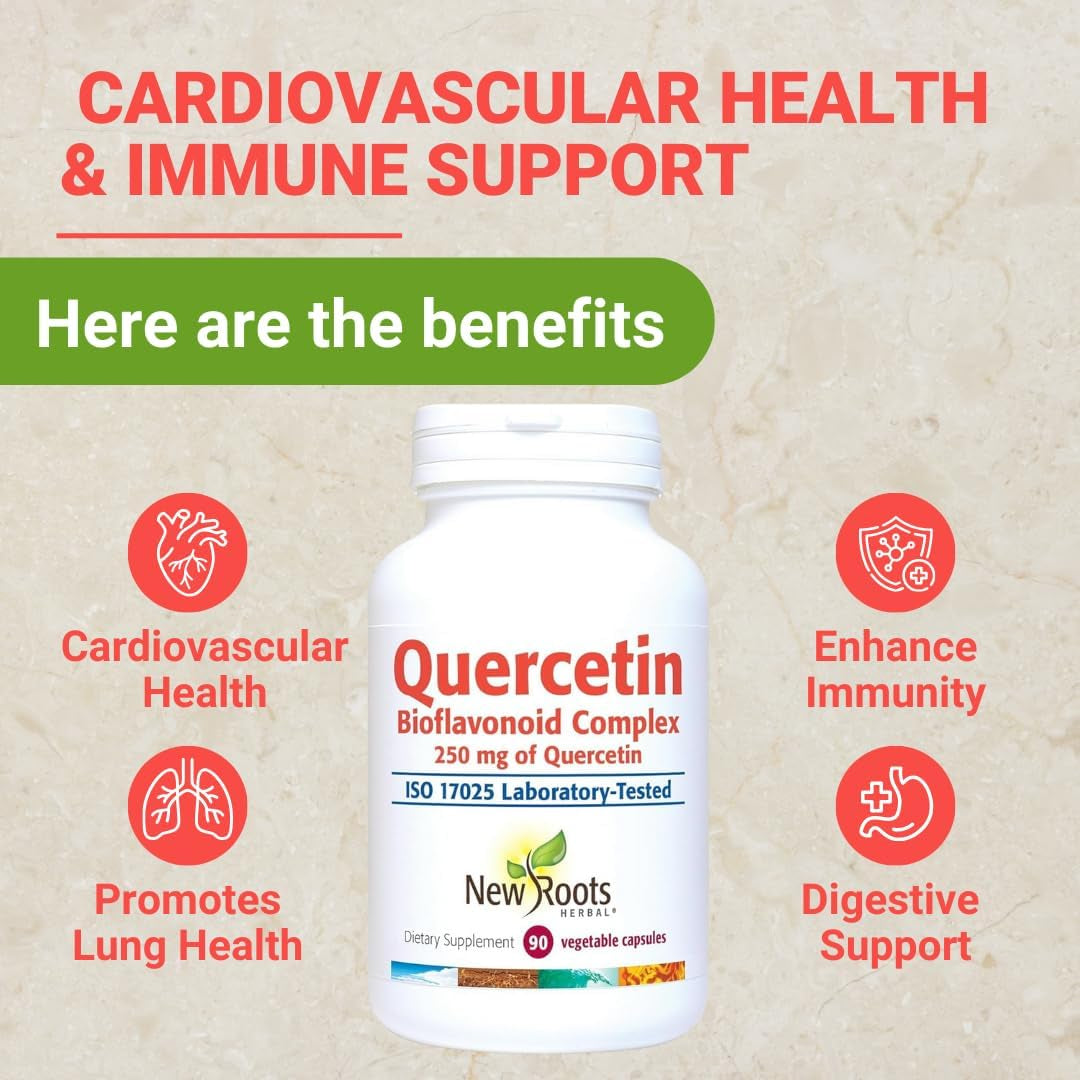 - Quercetin Bioflavonoid Complex 600Mg - 250Mg of Quercetin - 90 Vcaps - Lung Health Supplements - Immune Support Supplement - Lung Support Supplement - Cardiovascular Supplement