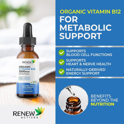 Premium B12 Liquid Extract Supplement - Vegan Drops with High-Potency Complex for Healthy Skin, Strong Nails, Vibrant Hair, & Optimal Immune Functions - Fast-Absorbing 30Ml Formula
