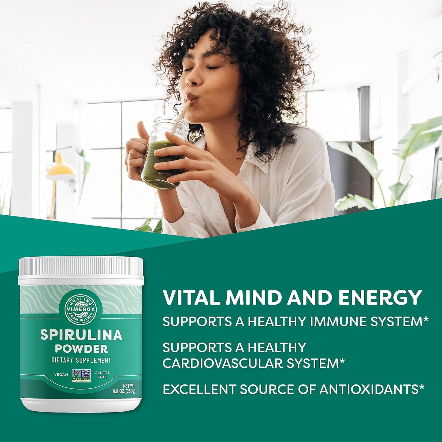 Spirulina Powder – Super Greens Powder - Helps Reduce Allergy Symptoms, Source of Antioxidants, Plant Protein – Vegan, Gluten-Free, 250G