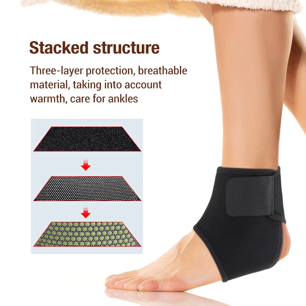 1Pcs/Pair Tourmaline Self Heating Ankle Support Magnetic Therapy Ankle Massage Belt Pad Foot Health Care Protective Sprain