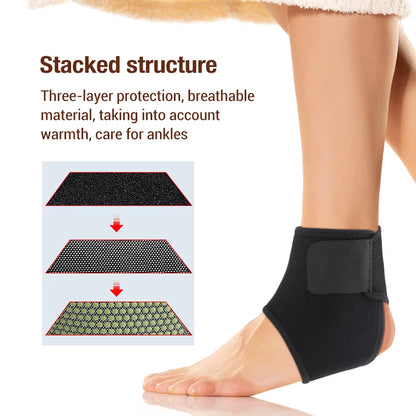 1Pcs/Pair Tourmaline Self Heating Ankle Support Magnetic Therapy Ankle Massage Belt Pad Foot Health Care Protective Sprain