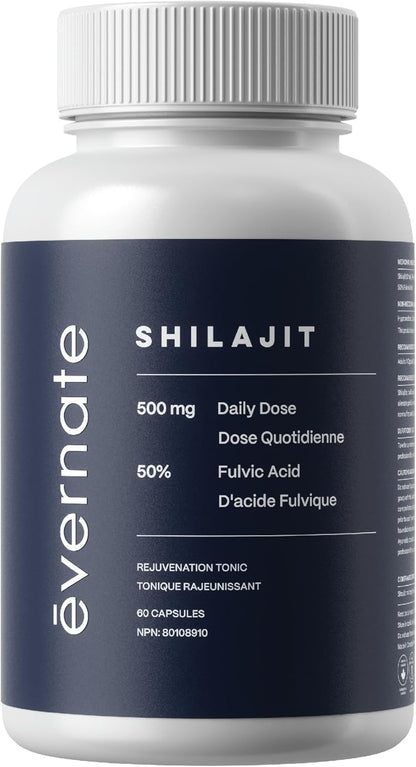 Shilajit Capsules – Pure Himalayan Natural Shilajit for Men and Women, 500Mg per Serving (2 Capsules), Boost Energy and Vitality, 50% Fulvic Acid, Trace Minerals, Immune Support, Vegan Friendly