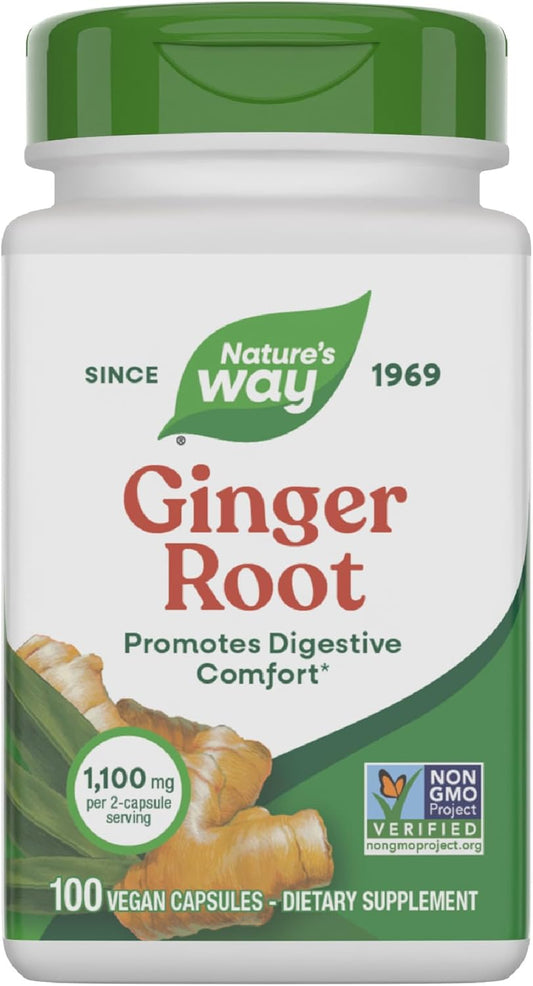Ginger Root – Traditional Digestive Support Supplement – Helps Relieve Digestive Upset – Gluten Free, Vegetarian, Non-Gmo – 100 Capsules