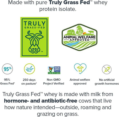 Whey Protein Powder - Whey+ Isolate Protein Powder - Protein Isolate from Grass Fed Cows - Non-Gmo, Lactose-Free, Sugar-Free Protein Powder Dietary Supplemen (30 Servings, Vanilla)
