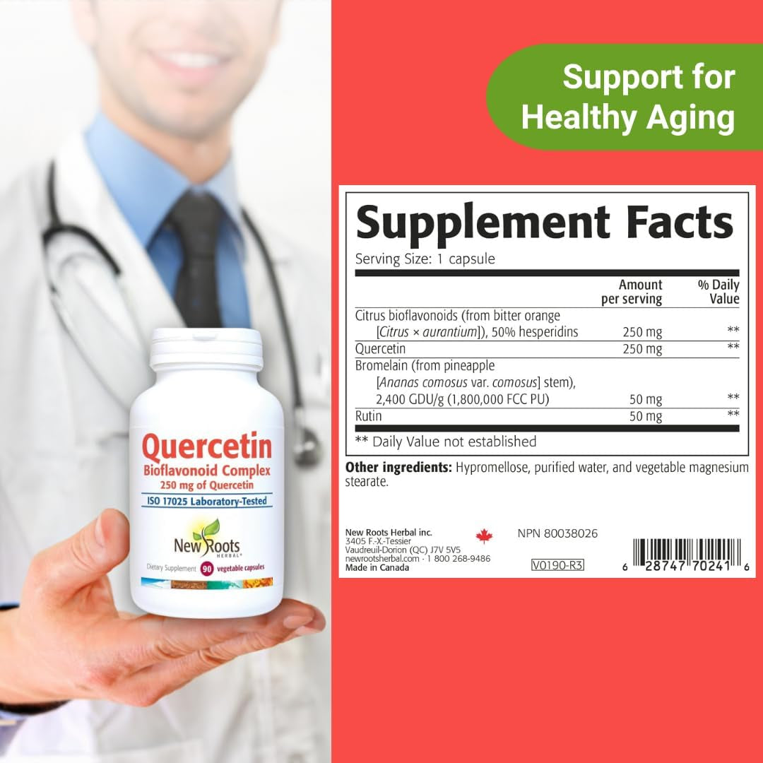 - Quercetin Bioflavonoid Complex 600Mg - 250Mg of Quercetin - 90 Vcaps - Lung Health Supplements - Immune Support Supplement - Lung Support Supplement - Cardiovascular Supplement