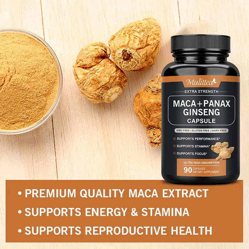 Hot Sale 100% Organic Shilajit & Maca Capsules for Male Hormone Balance Energy Supplement Increased Endurance