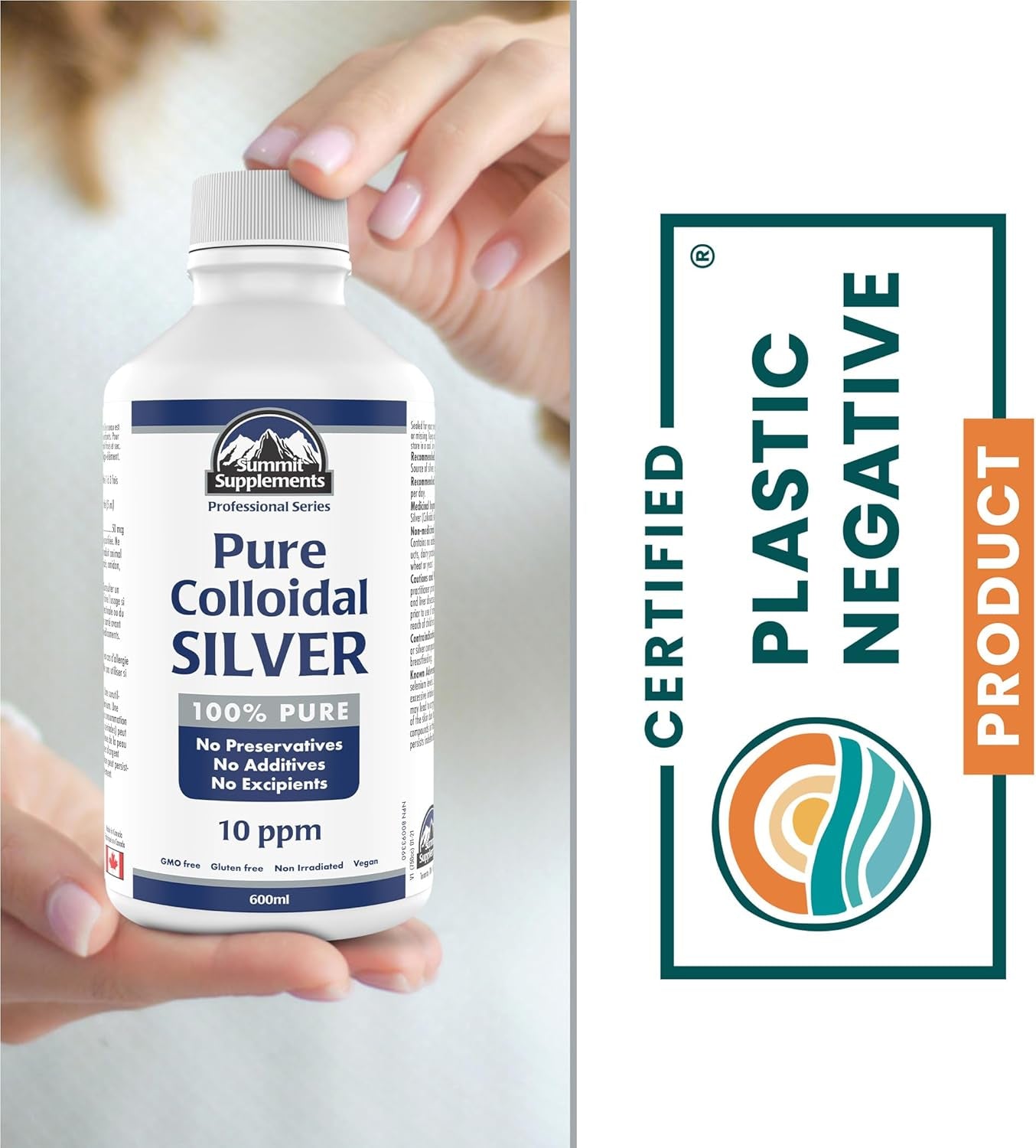 Colloidal Silver 10Ppm 600Ml - Colloidal Silver Liquid Minerals Trace Minerals - Colloidal Copper Supplements - Silver Colloidal Minerals Liquid - Formulated & Made in Canada