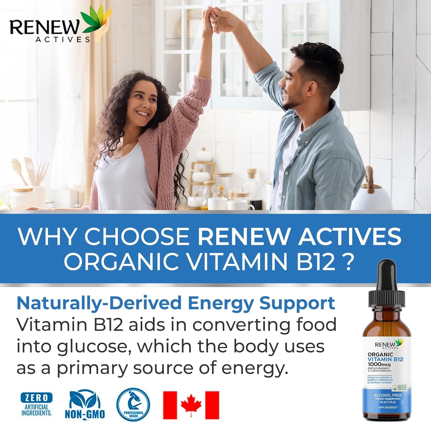 Premium B12 Liquid Extract Supplement - Vegan Drops with High-Potency Complex for Healthy Skin, Strong Nails, Vibrant Hair, & Optimal Immune Functions - Fast-Absorbing 30Ml Formula